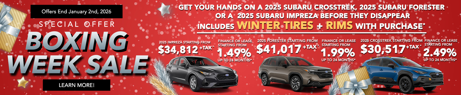 Whitby Subaru Boxing Week Sales Event